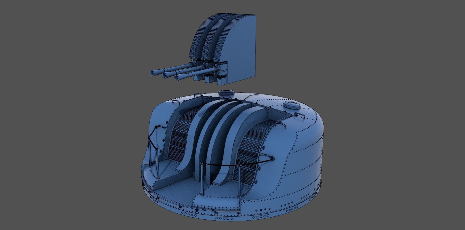 Type 96 turret 1941 - Personal license - 1-100 scale 3D print model_6