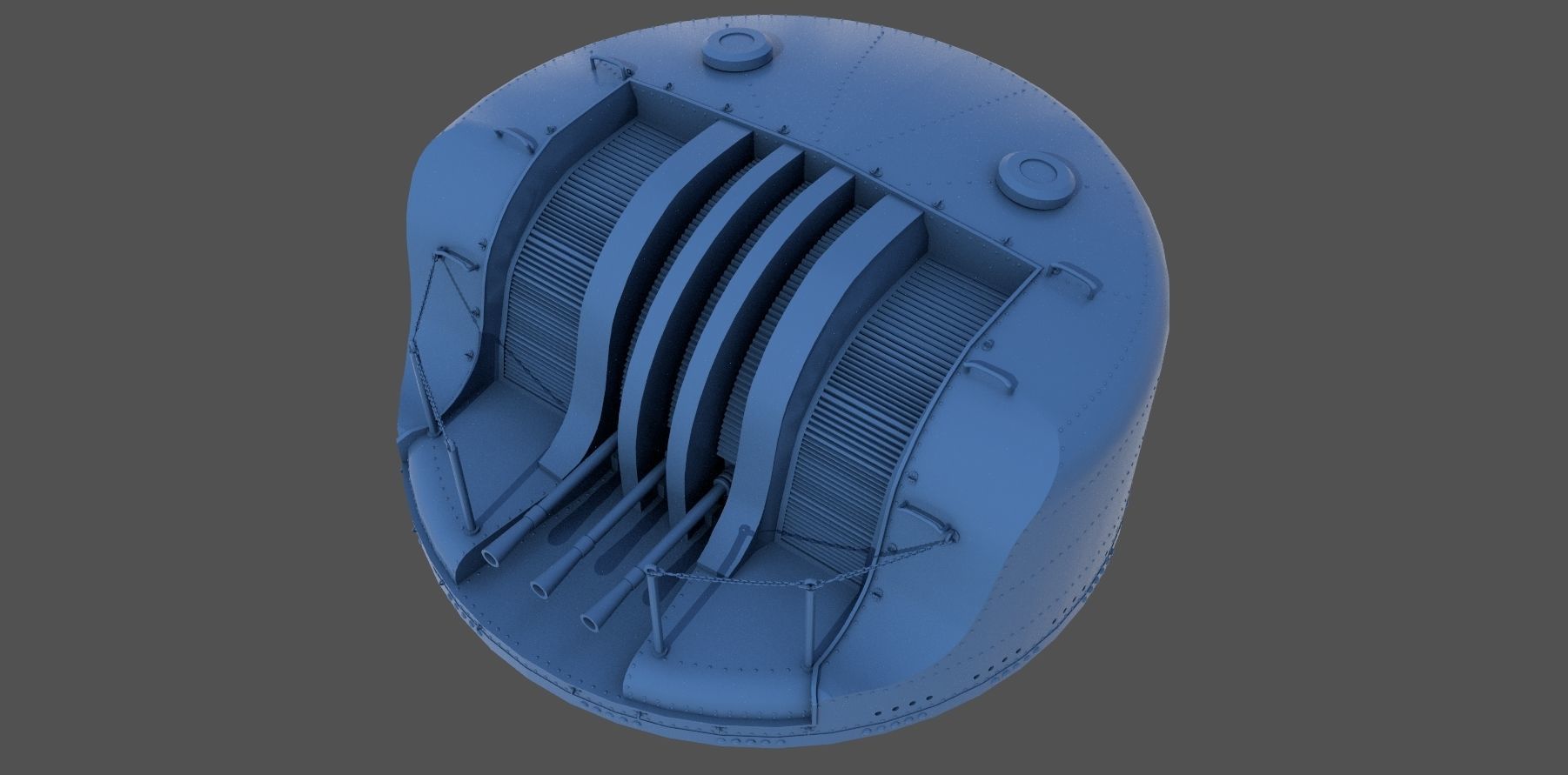 Type 96 turret 1941 - Personal license - 1-100 scale 3D print model_2