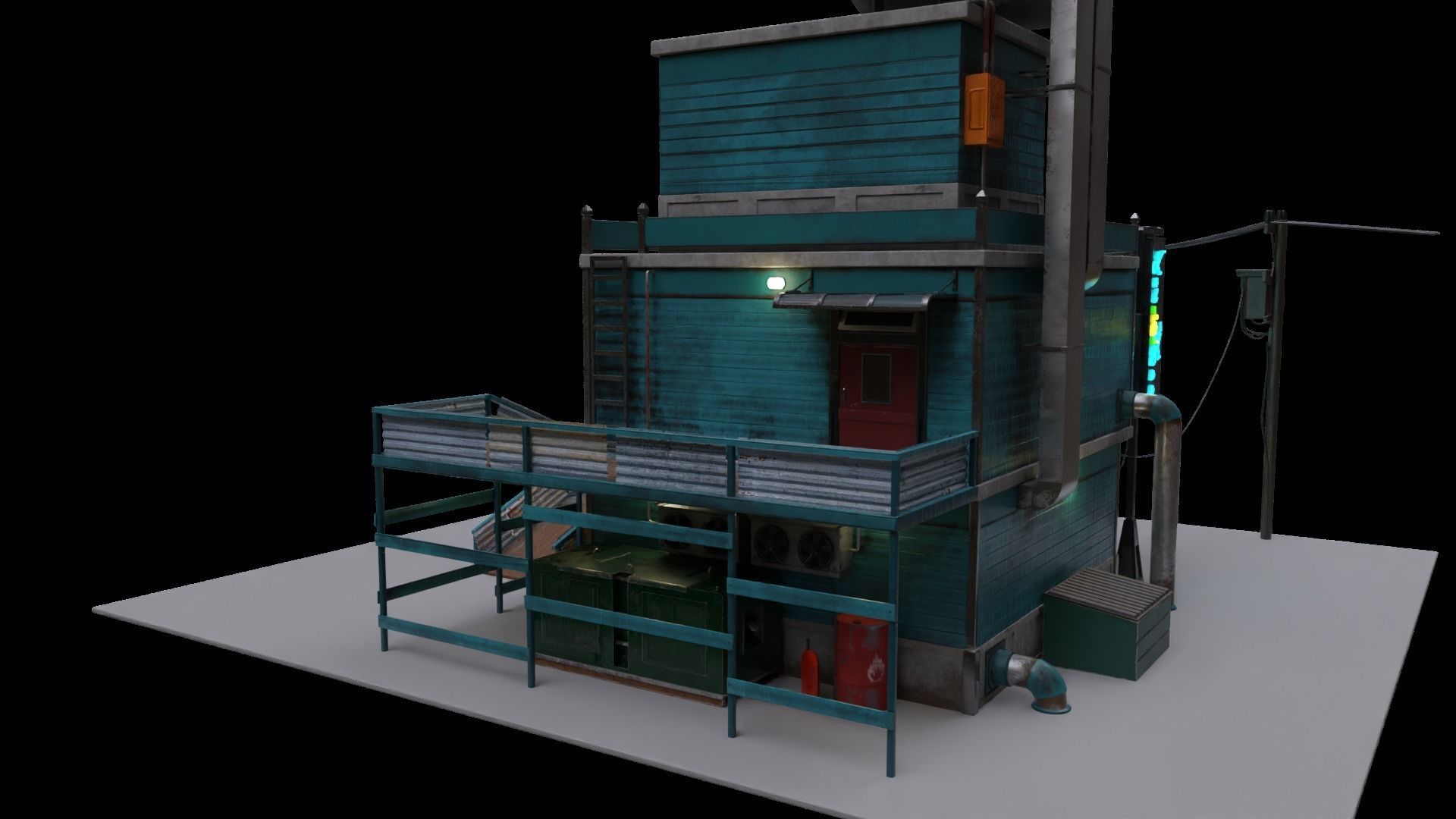 MEDIEVAL BAR COTTAGE WOODEN COTTAGE Low-poly 3D model 3D model_6