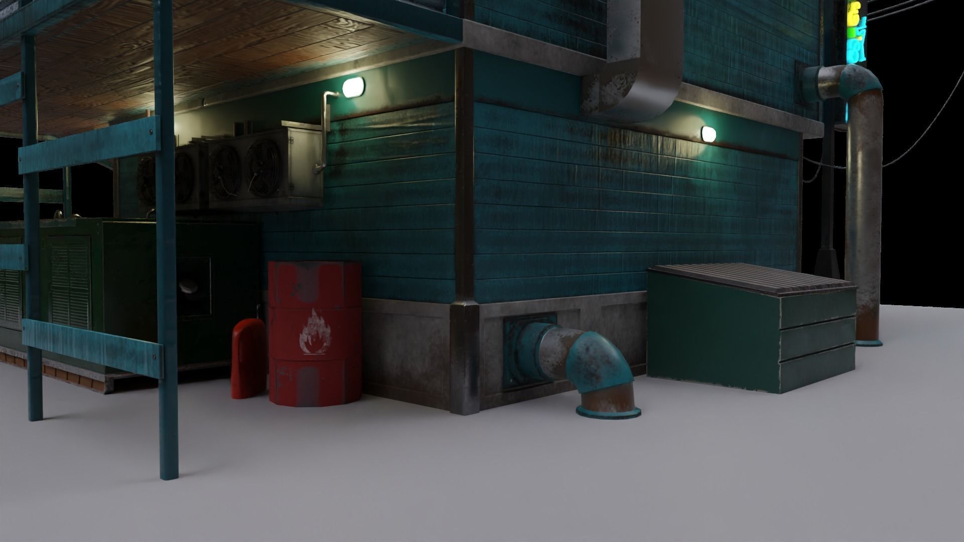 MEDIEVAL BAR COTTAGE WOODEN COTTAGE Low-poly 3D model 3D model_12