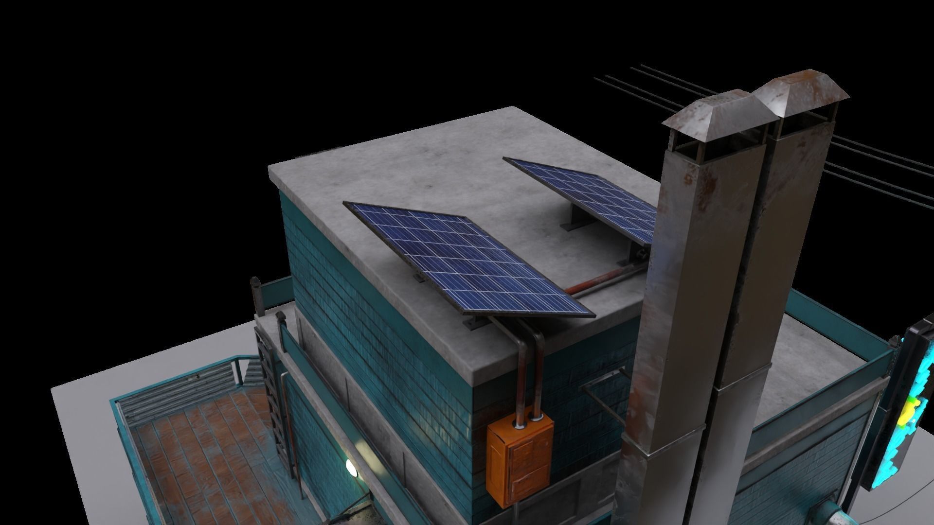 MEDIEVAL BAR COTTAGE WOODEN COTTAGE Low-poly 3D model 3D model_3