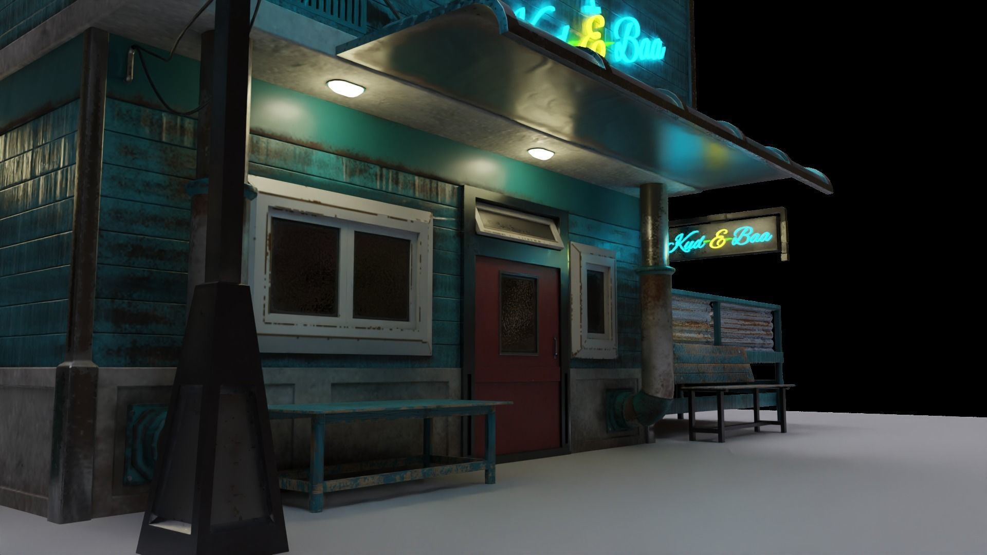 MEDIEVAL BAR COTTAGE WOODEN COTTAGE Low-poly 3D model 3D model_9