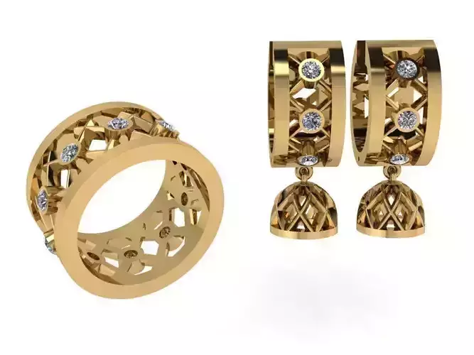 Indian style diamond set 2427 3D print model