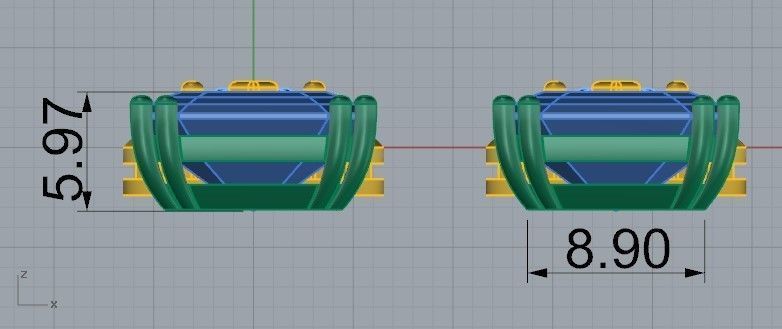 Chandelier Emerald Earring 2430 3D print model 3D print model_6