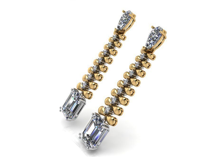 Chandelier Emerald Earring 2430 3D print model 3D print model_1