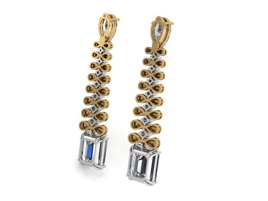 Chandelier Emerald Earring 2430 3D print model 3D print model_2