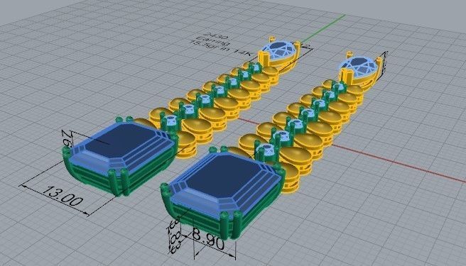 Chandelier Emerald Earring 2430 3D print model 3D print model_5