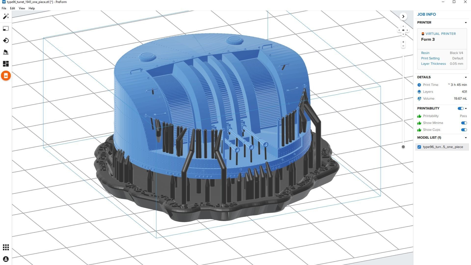 Type 96 turret 1945 - Personal license - 1-100 scale 3D print model_10