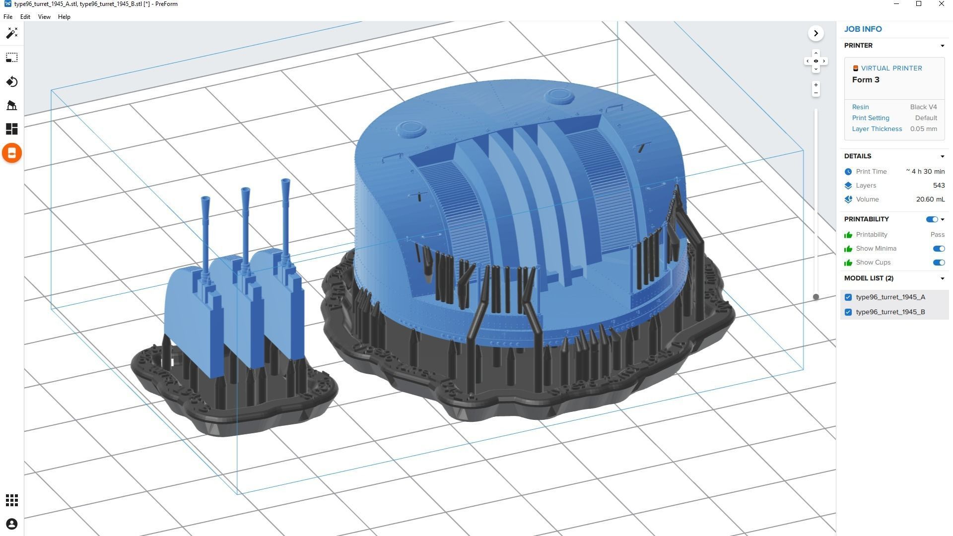 Type 96 turret 1945 - Personal license - 1-100 scale 3D print model_8
