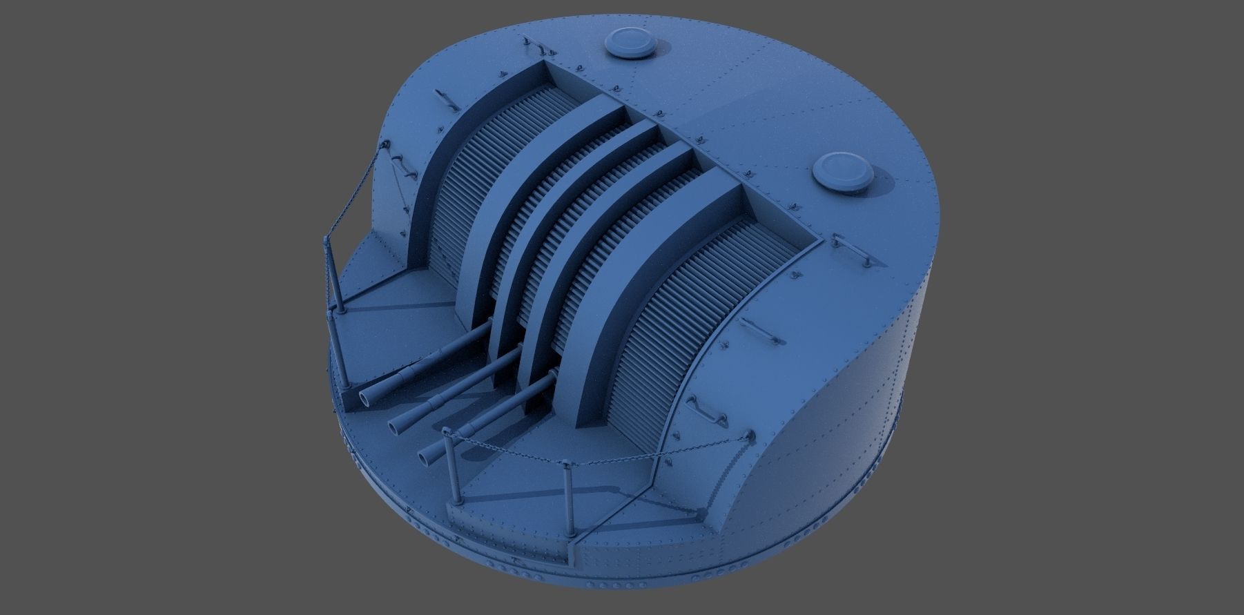 Type 96 turret 1945 - Personal license - 1-100 scale 3D print model_2