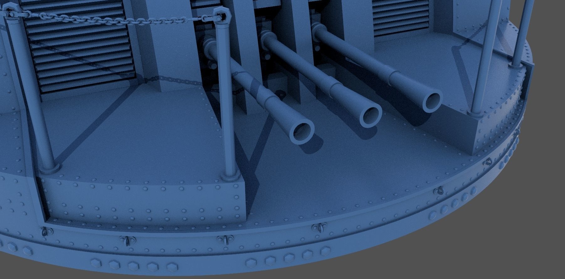 Type 96 turret 1945 - Personal license - 1-100 scale 3D print model_3