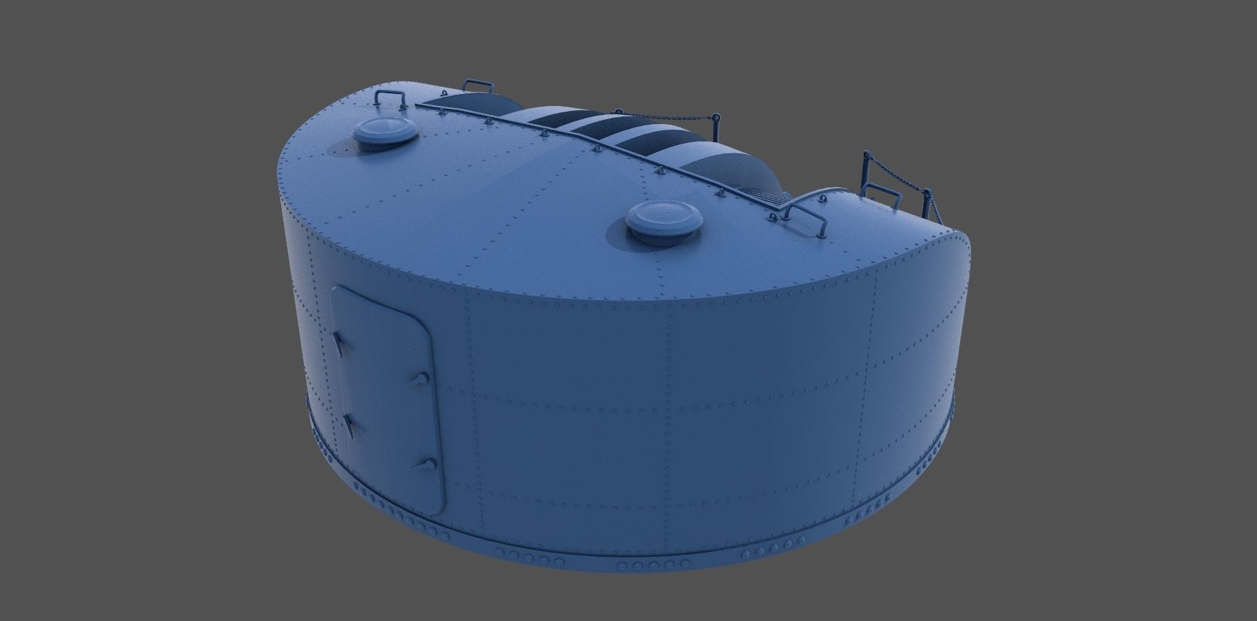 Type 96 turret 1945 - Personal license - 1-100 scale 3D print model_1