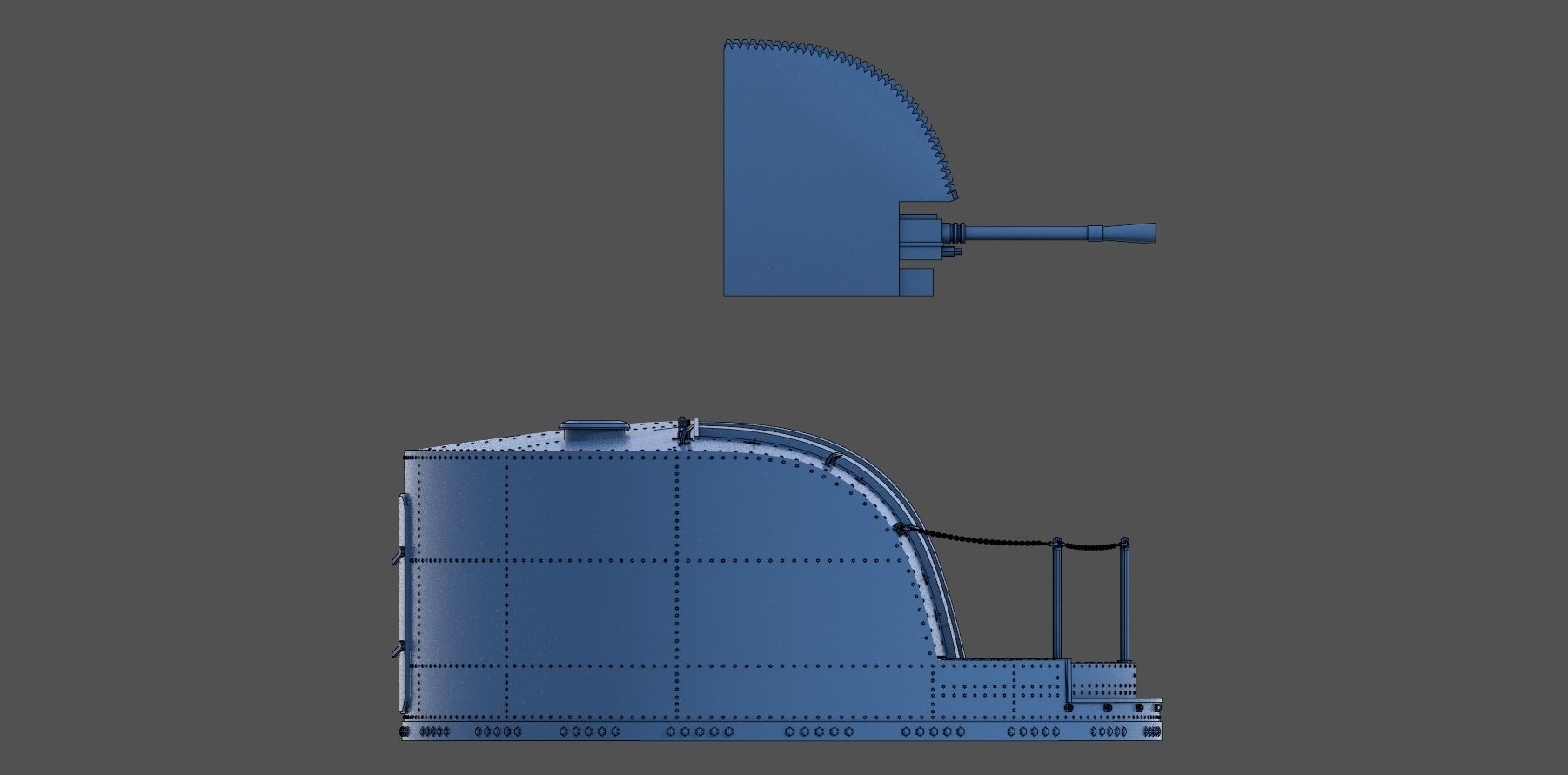 Type 96 turret 1945 - Personal license - 1-100 scale 3D print model_4