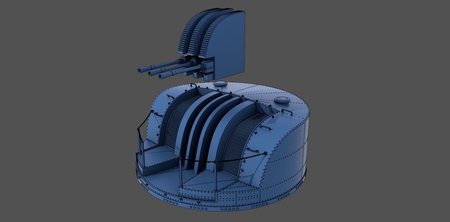 Type 96 turret 1945 - Personal license - 1-100 scale 3D print model_6