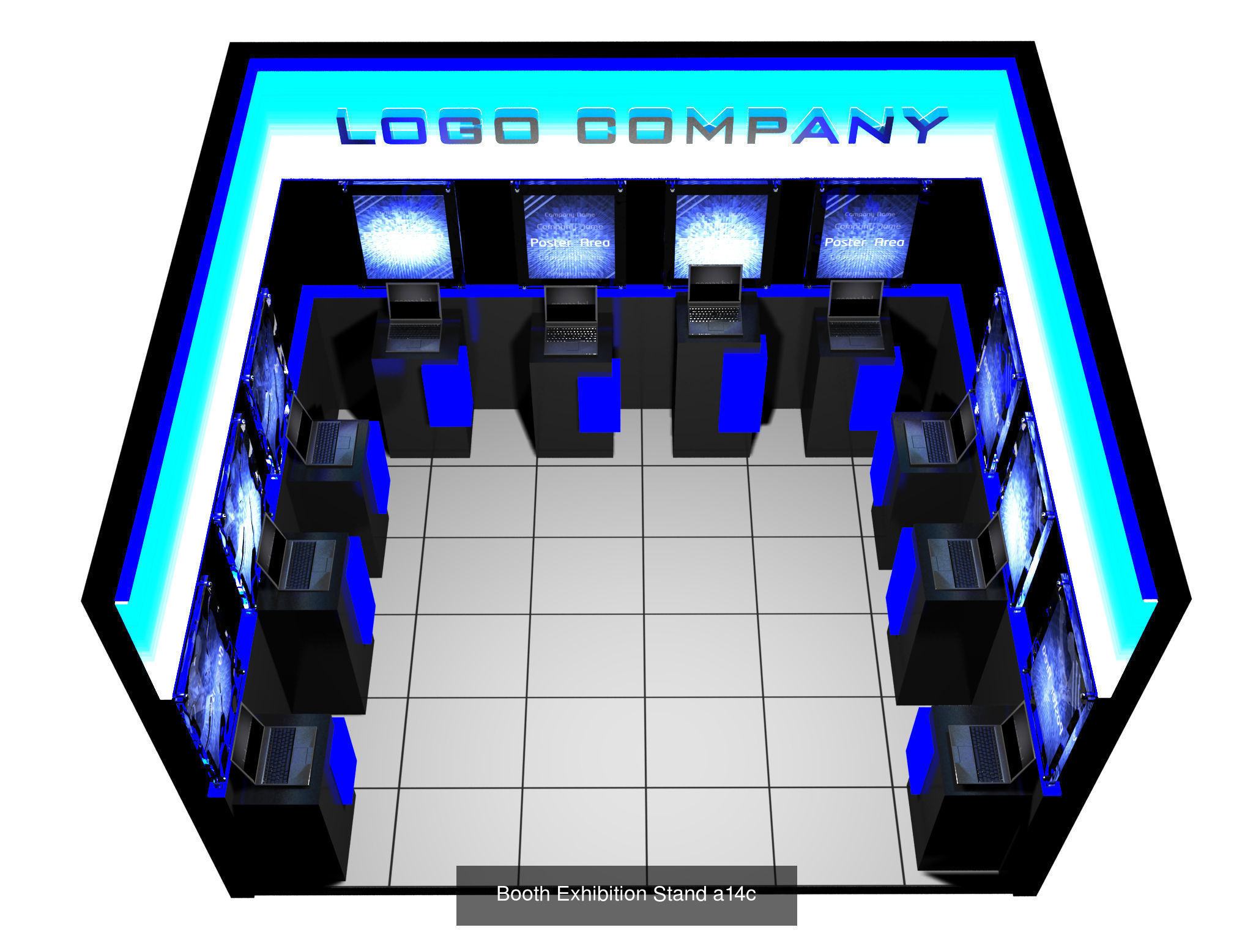 Booth Exhibition Stand G11 3D Model Collection_4