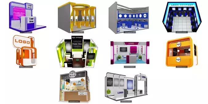 Booth Exhibition Stand G11 3D Model Collection