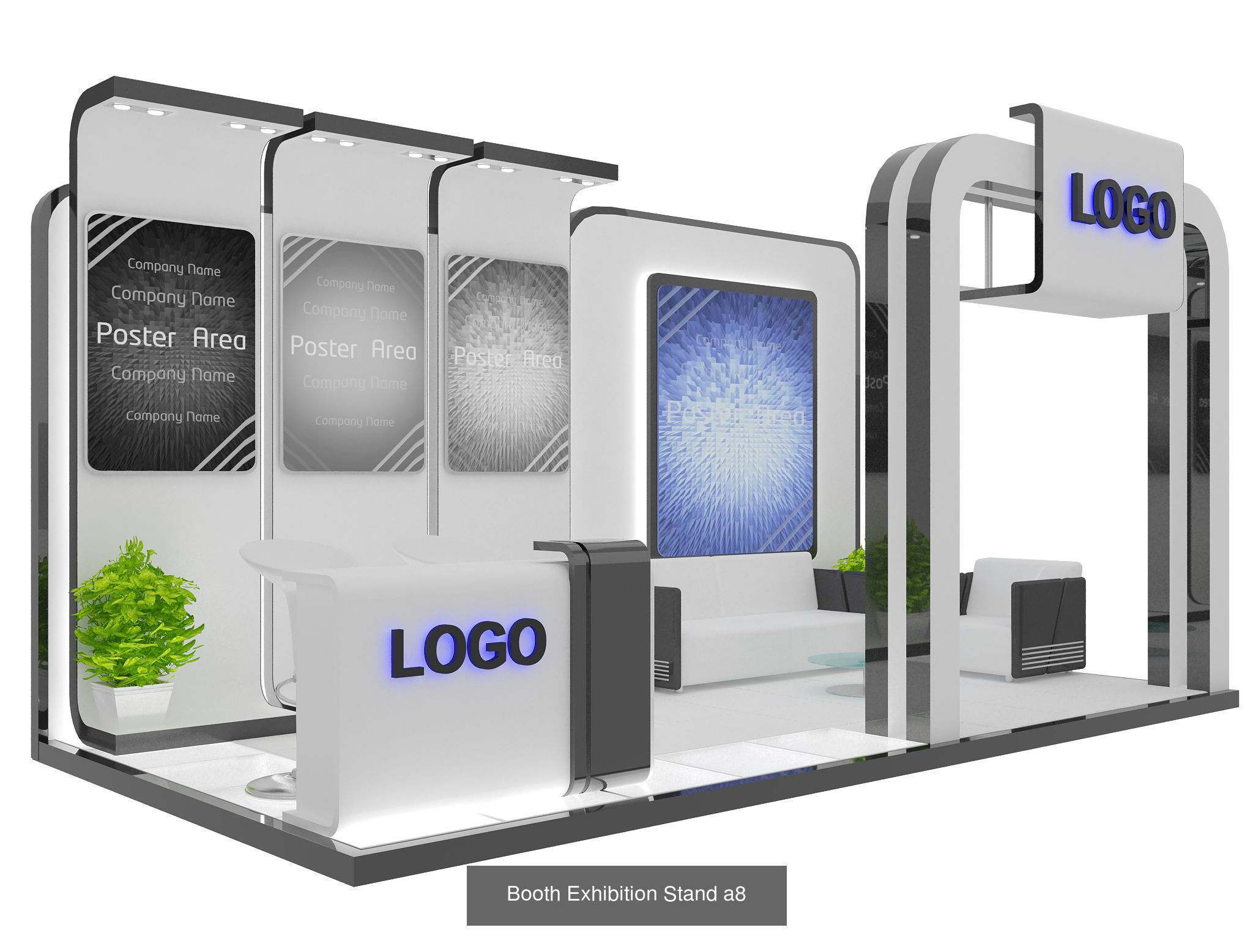 Booth Exhibition Stand G11 3D Model Collection_10