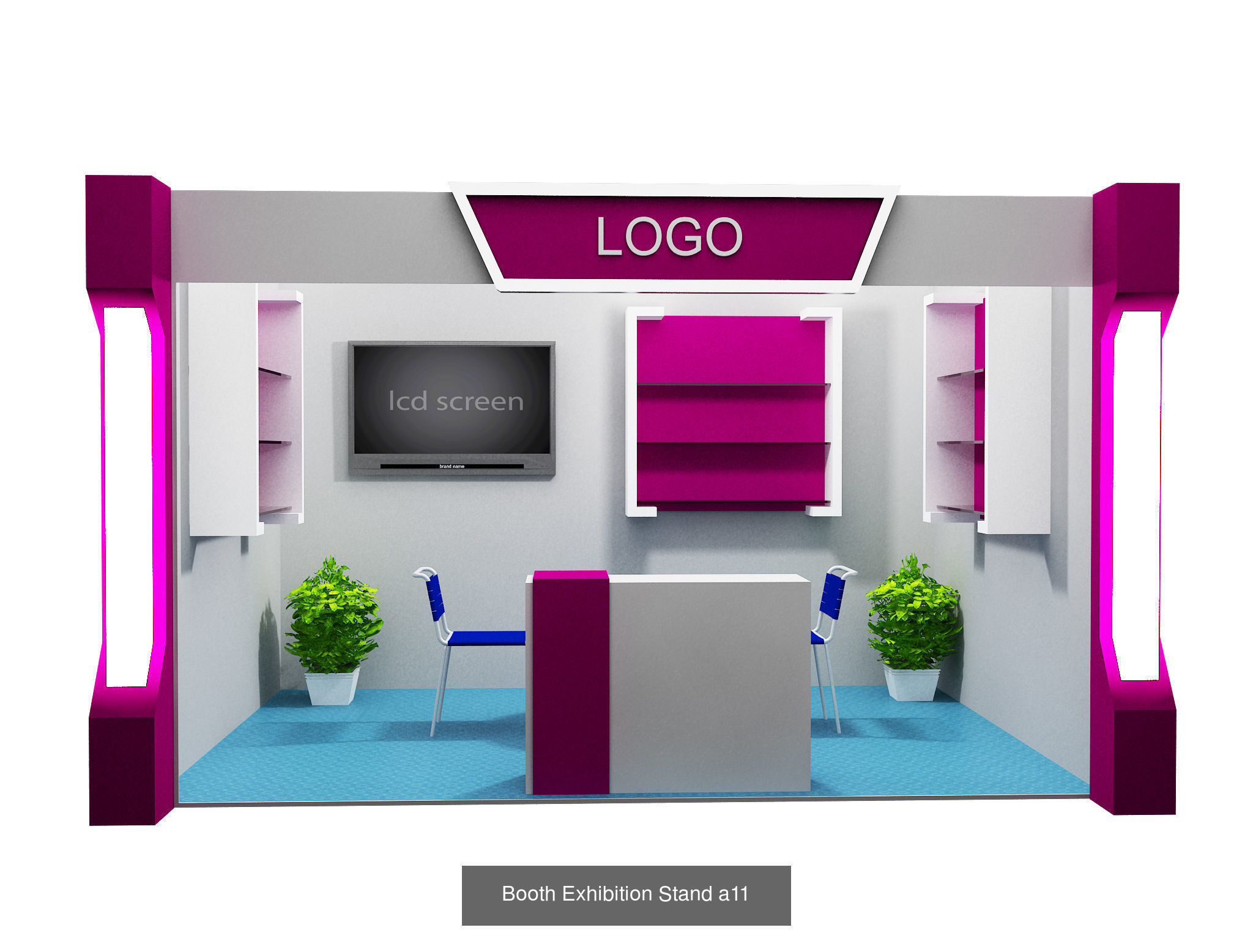 Booth Exhibition Stand G11 3D Model Collection_7