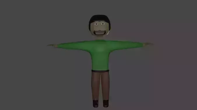 Citizen low poly man in shirt Free low-poly 3D model