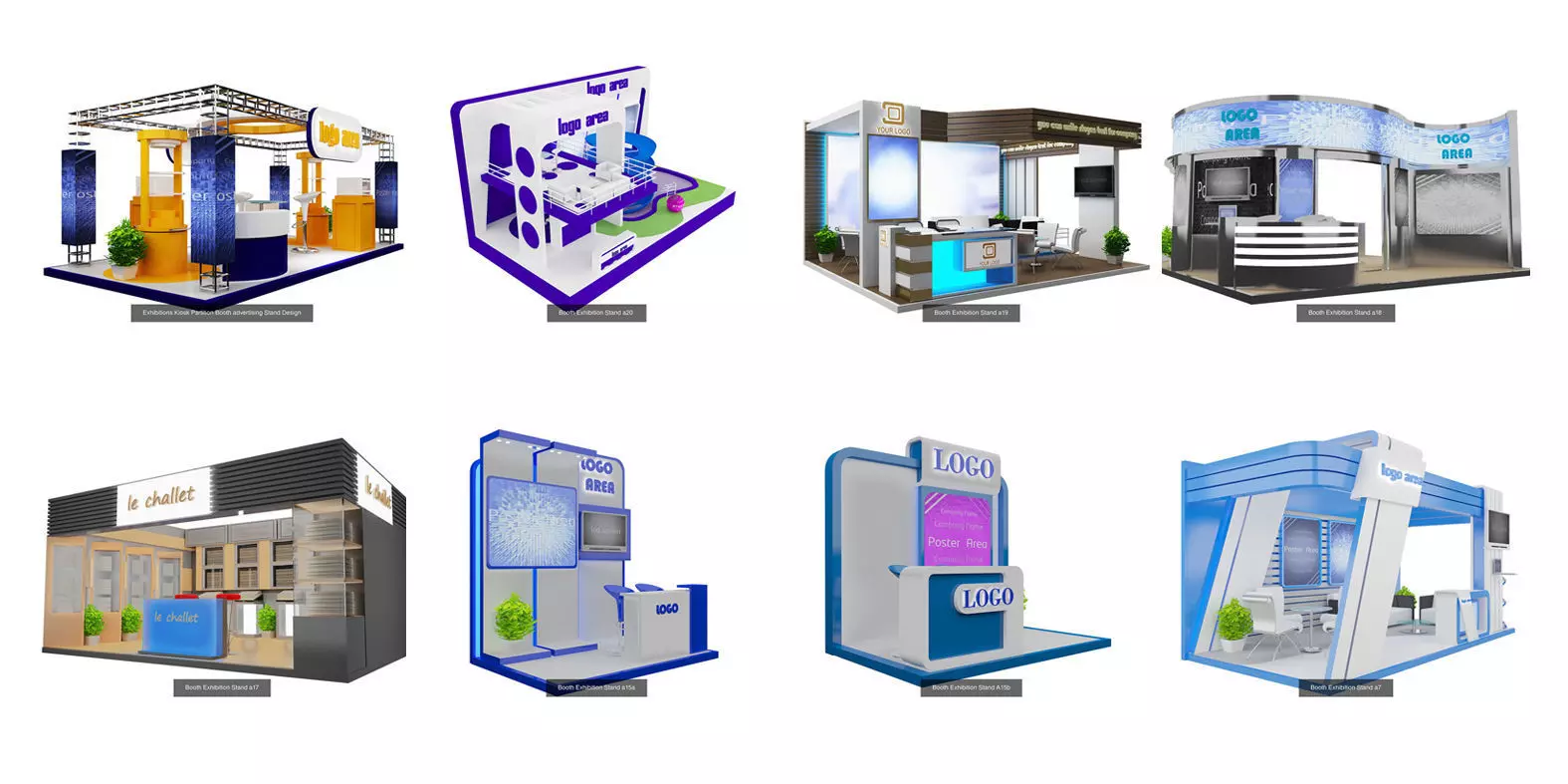 Booth Exhibition Stand G12 3D Model Collection_0
