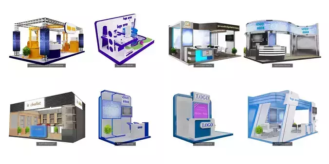 Booth Exhibition Stand G12 3D Model Collection