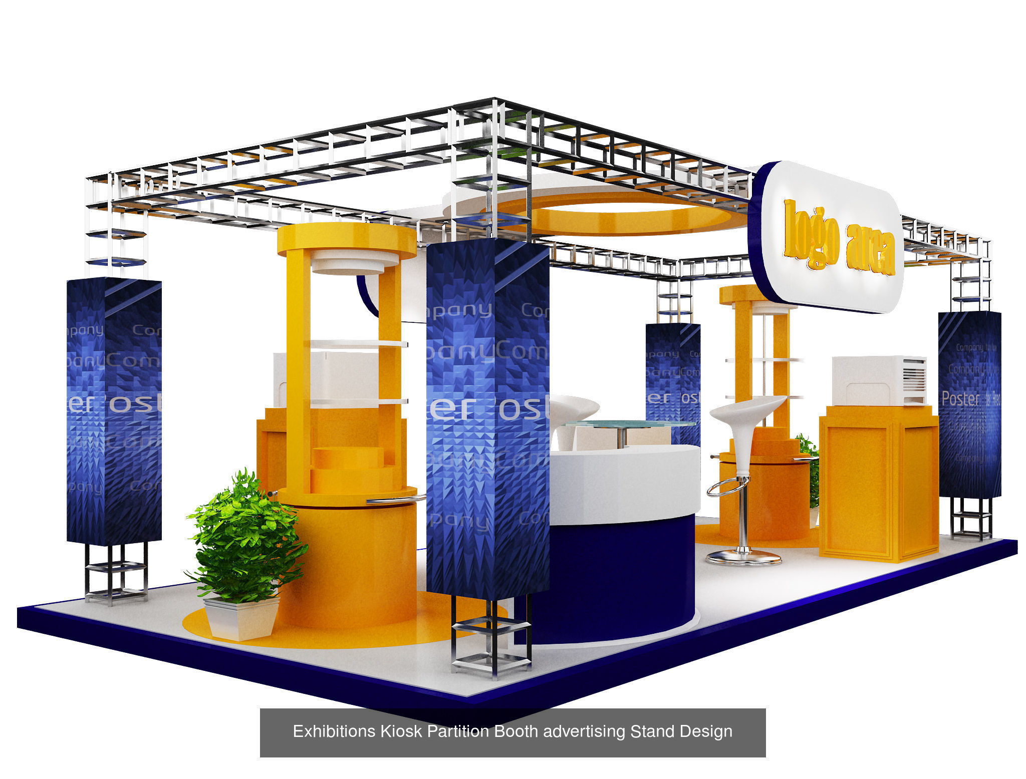 Booth Exhibition Stand G12 3D Model Collection_1