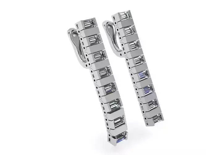 Drop Cluster Diamond Earring 2431 3D print model