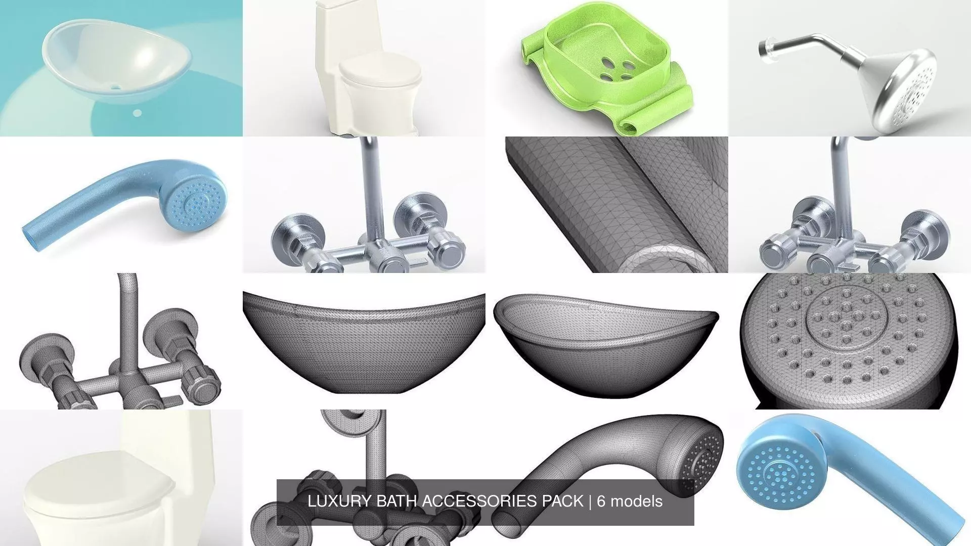 LUXURY BATH ACCESSORIES PACK 3D Model Collection_0