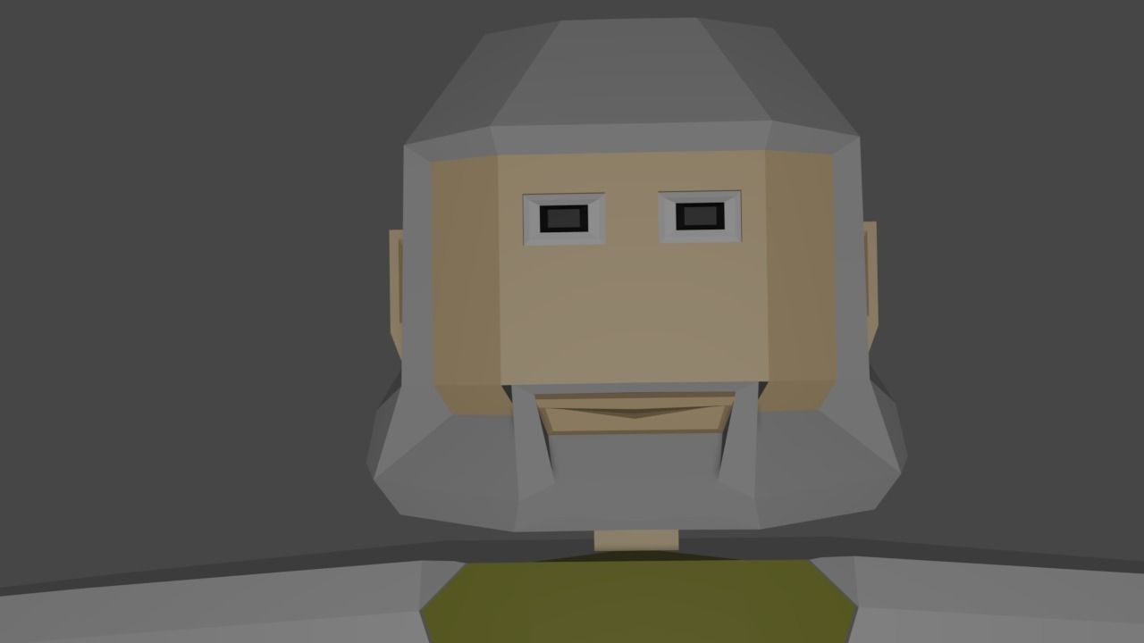 Scientist low poly cartoon character Free low-poly 3D model_1