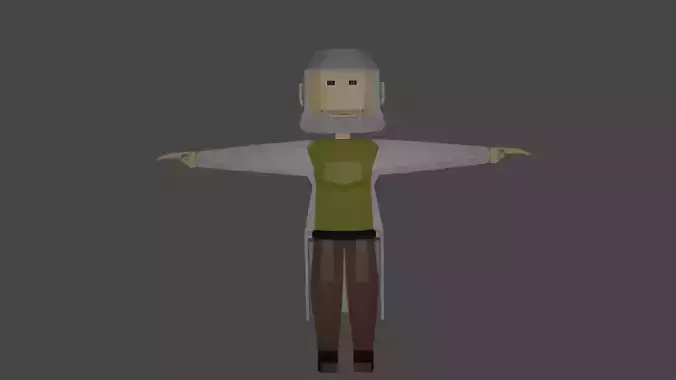 Scientist low poly cartoon character Free low-poly 3D model