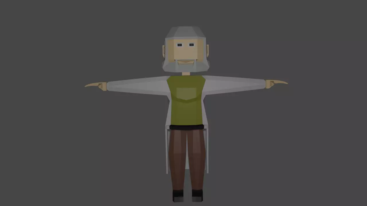 Scientist low poly cartoon character Free low-poly 3D model_0