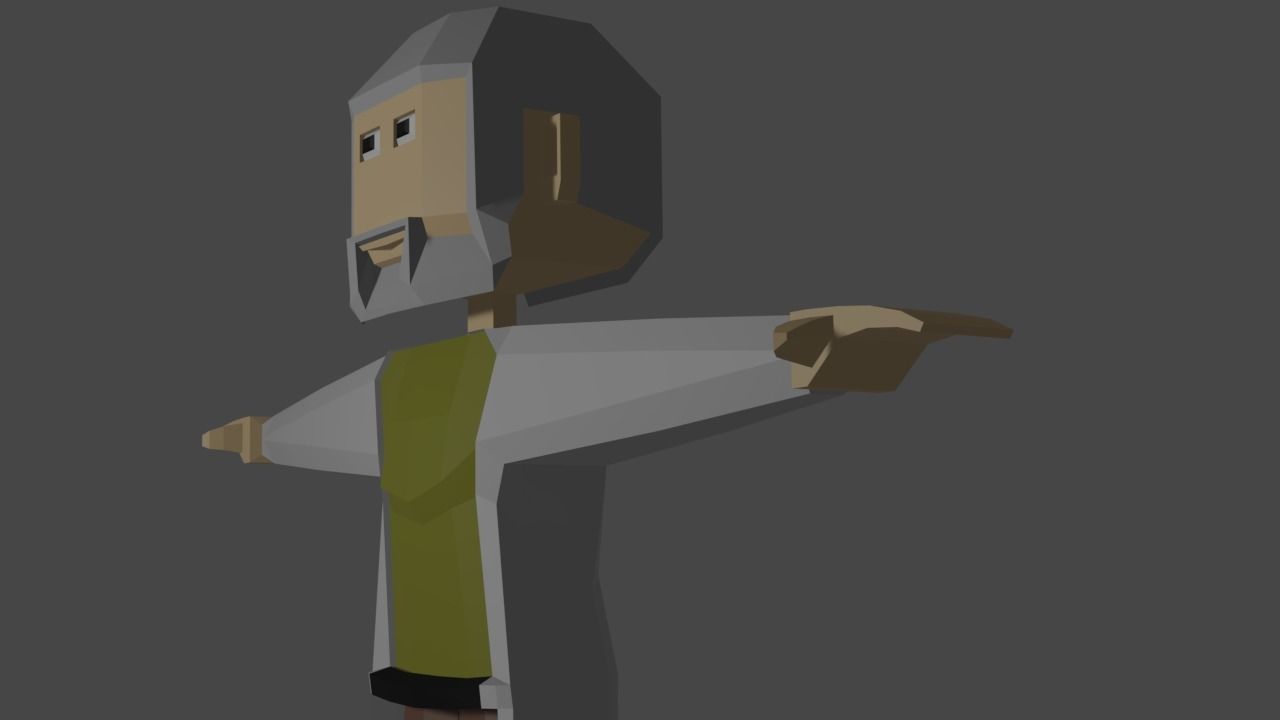 Scientist low poly cartoon character Free low-poly 3D model_2