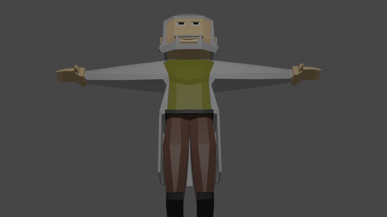 Scientist low poly cartoon character Free low-poly 3D model_4