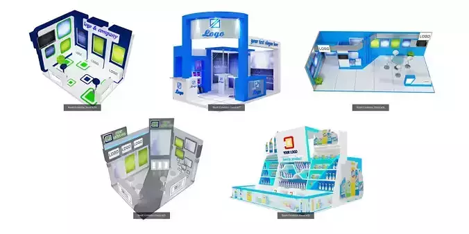 Booth Exhibition Stand G13 3D Model Collection