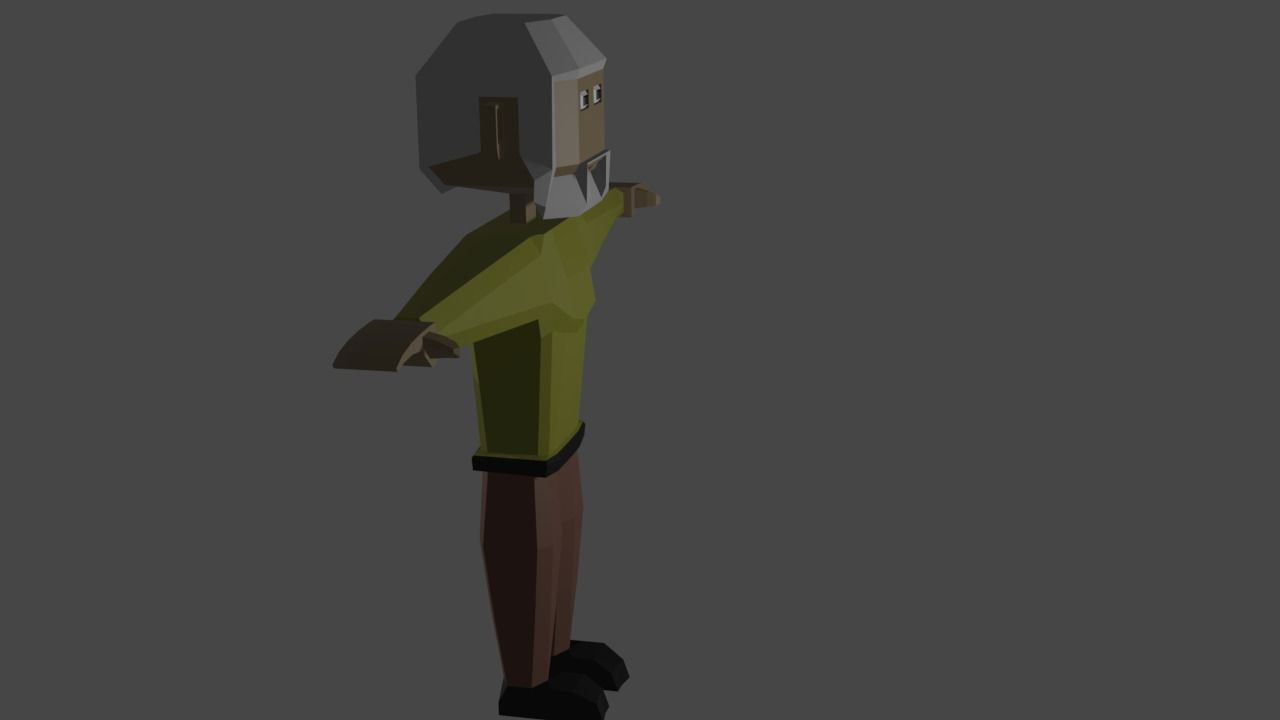 Old man low poly Free low-poly 3D model_3