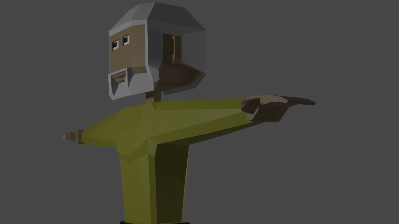 Old man low poly Free low-poly 3D model_2