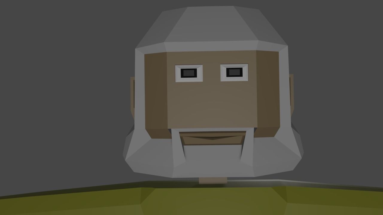 Old man low poly Free low-poly 3D model_1