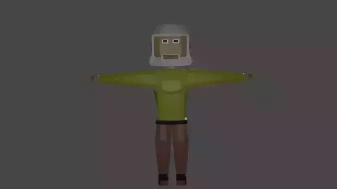 Old man low poly Free low-poly 3D model