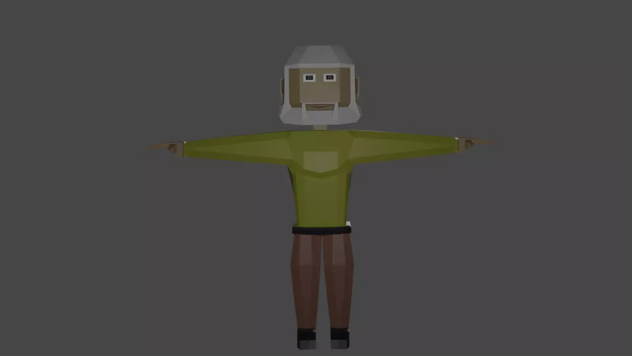 Old man low poly Free low-poly 3D model_0