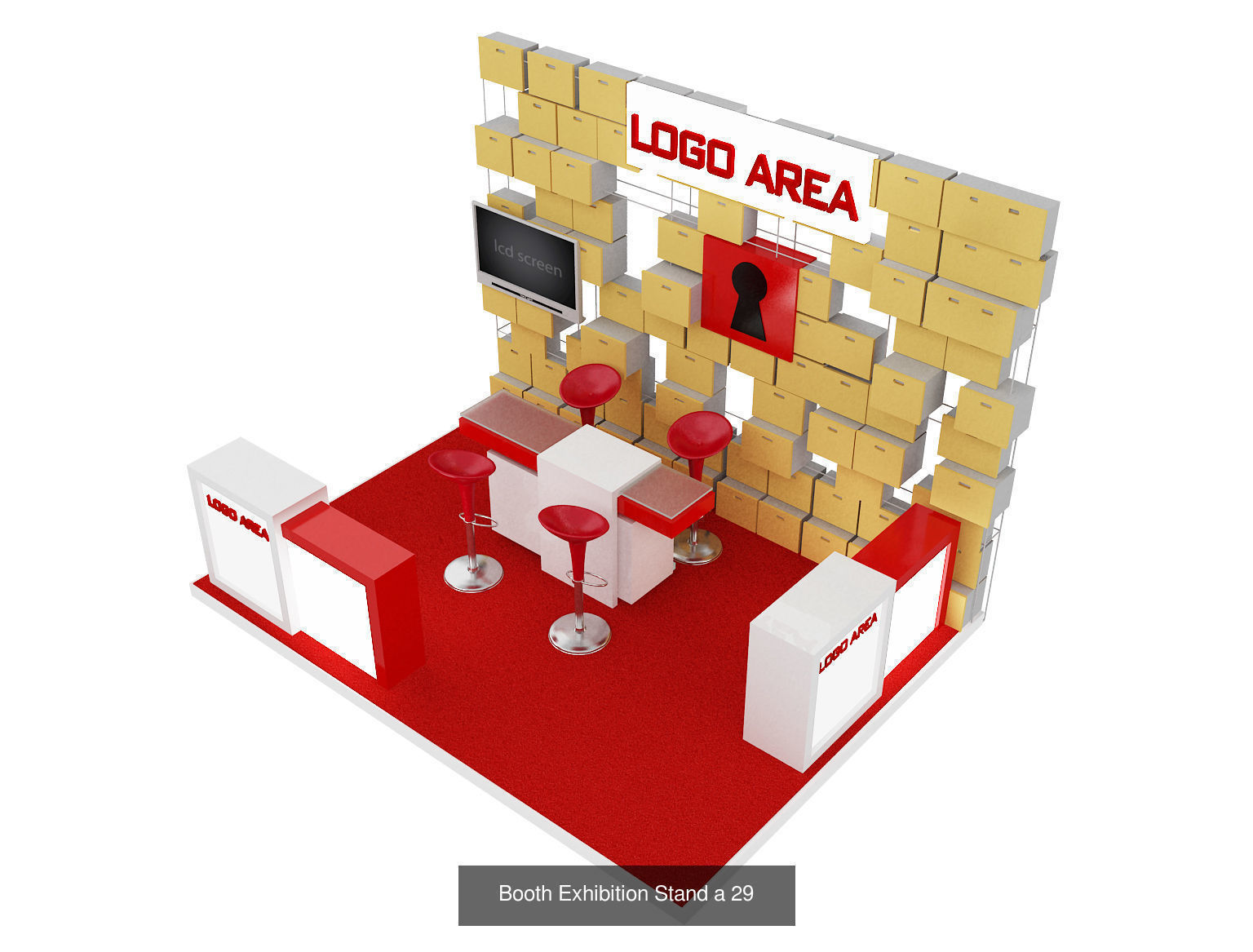 Booth Exhibition Stand G14 3D Model Collection_5
