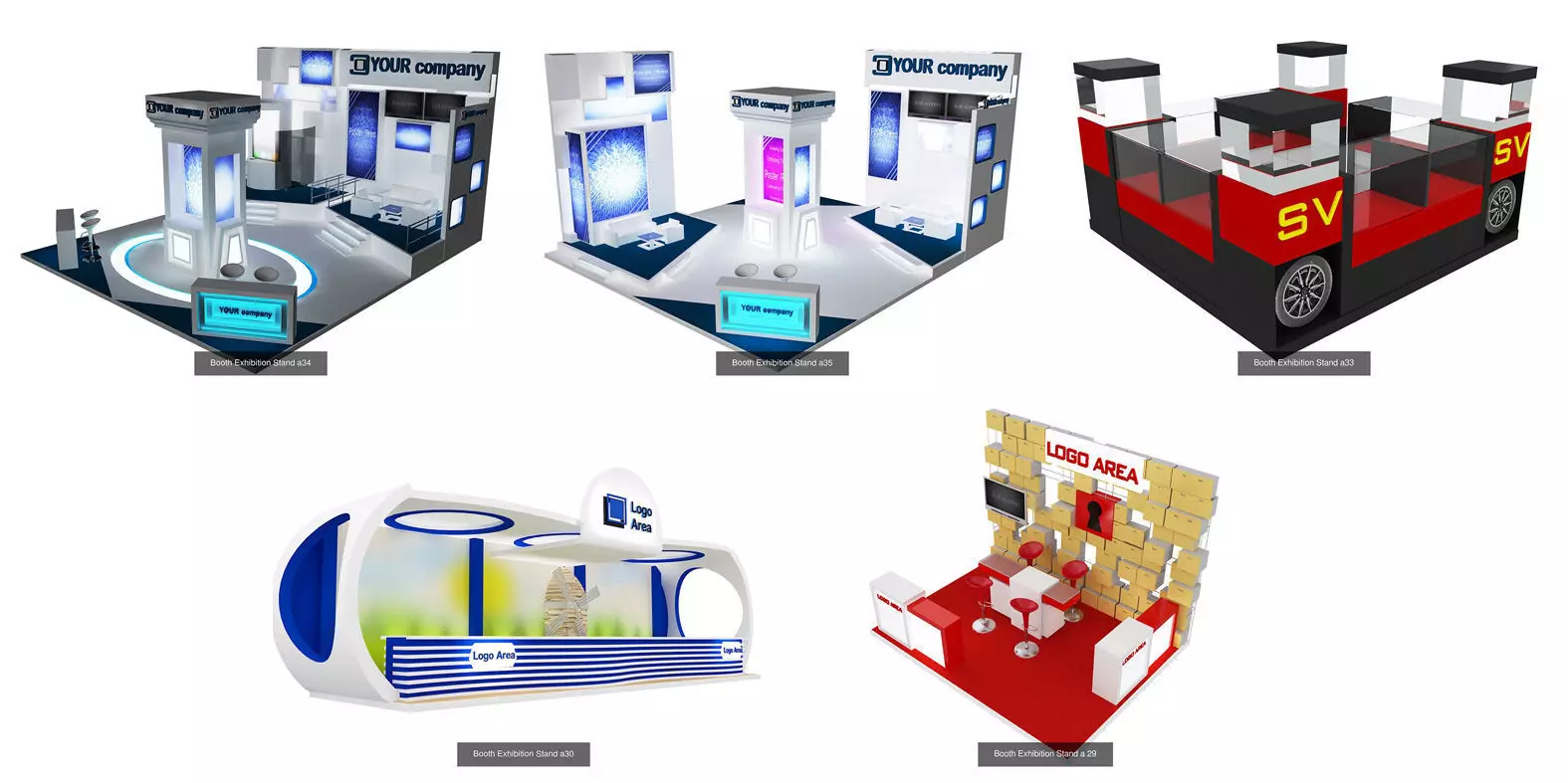 Booth Exhibition Stand G14 3D Model Collection_0