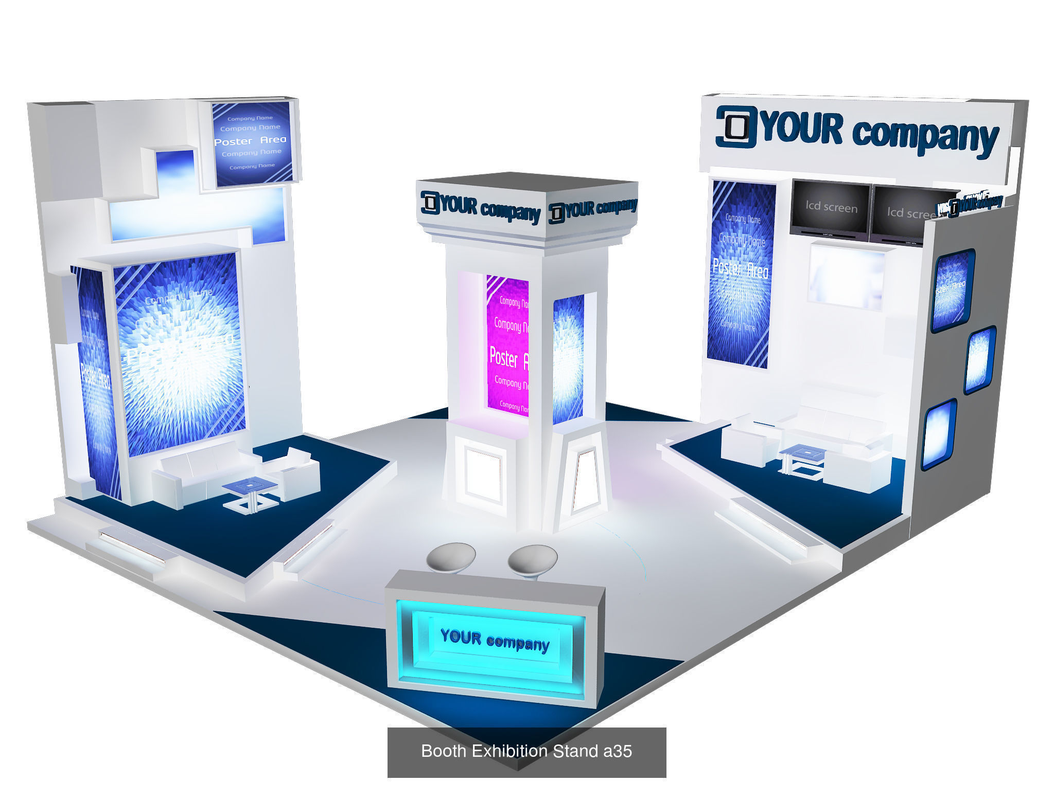 Booth Exhibition Stand G14 3D Model Collection_1