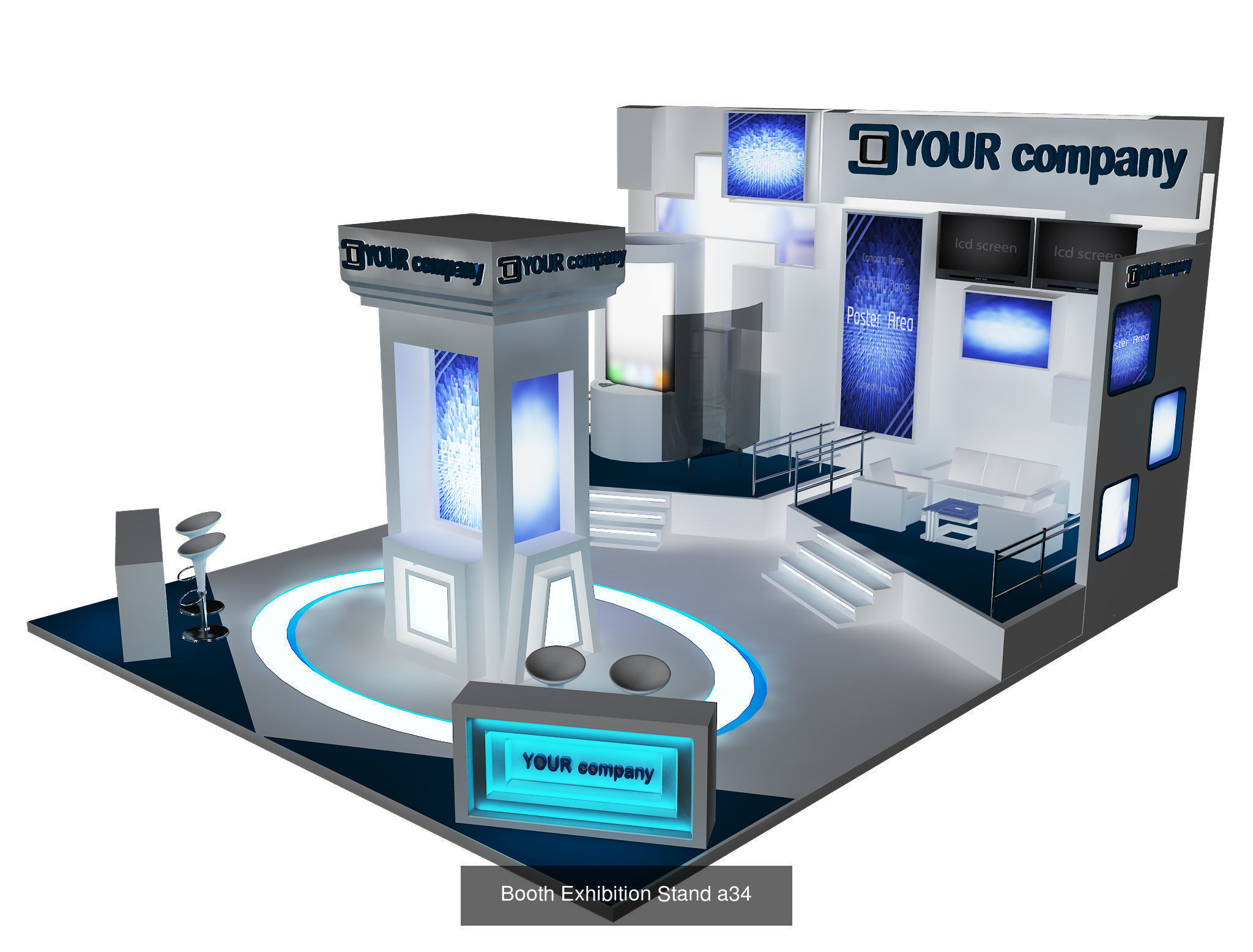 Booth Exhibition Stand G14 3D Model Collection_2