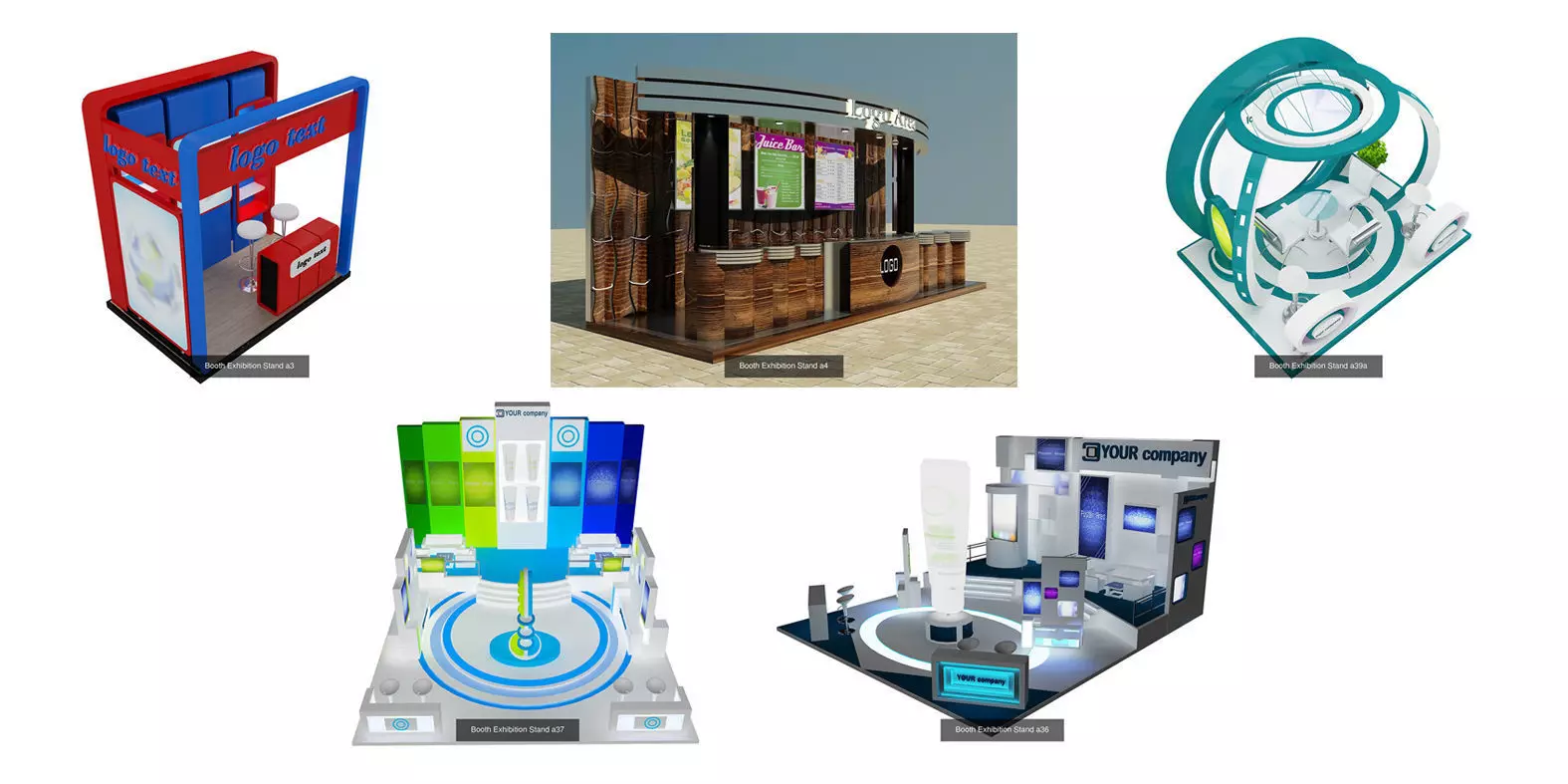 Booth Exhibition Stand G15 3D Model Pack
