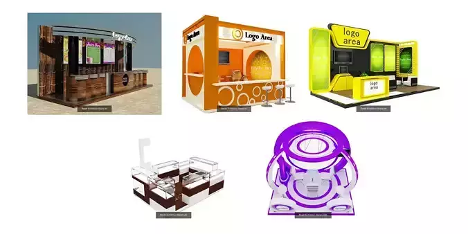 Booth Exhibition Stand G16 3D Model Collection