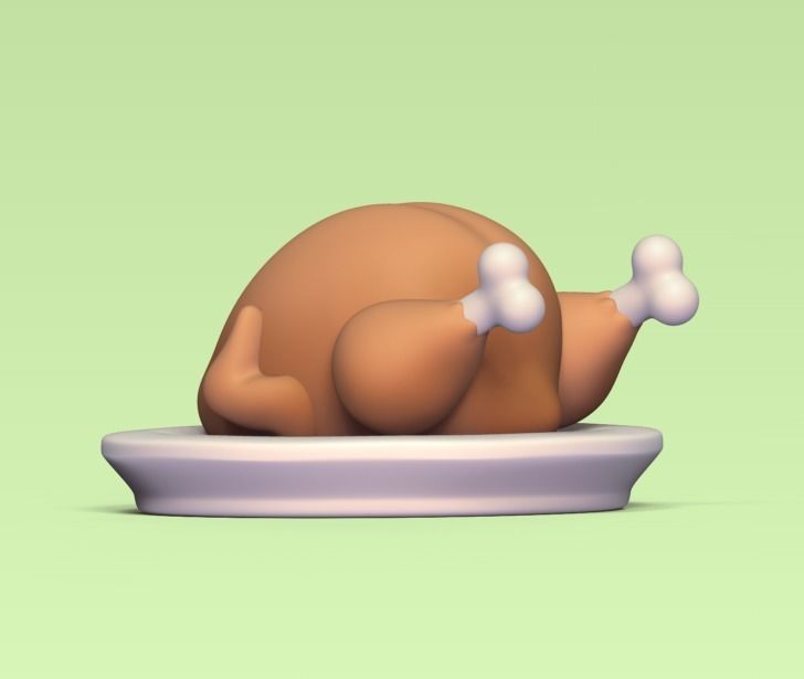 Roast Chicken 3D print model_1