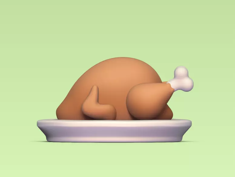 Roast Chicken 3D print model_0