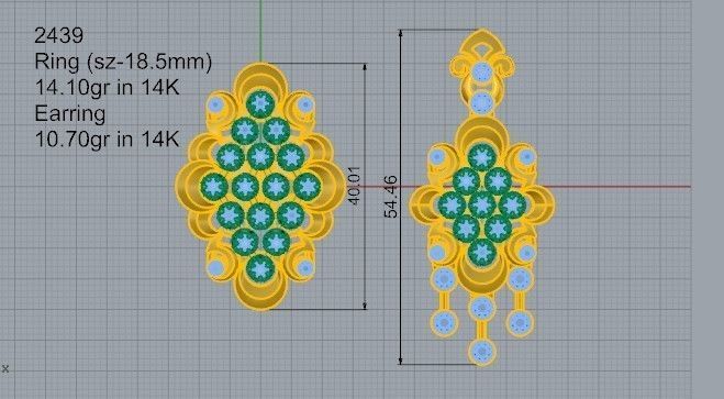 Half Bezel Setting Diamond collection 2439 3D print model 3D print model_11