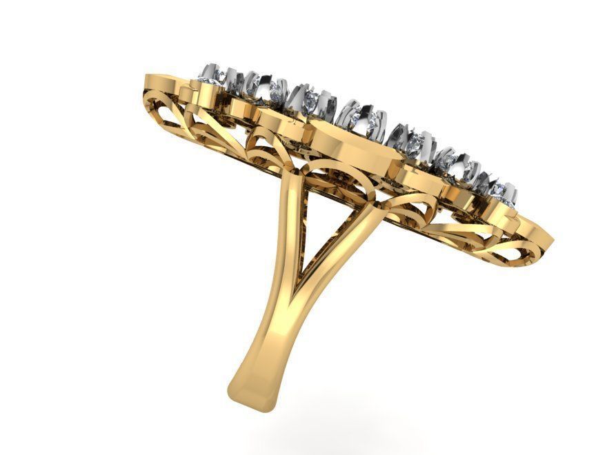 Half Bezel Setting Diamond collection 2439 3D print model 3D print model_7