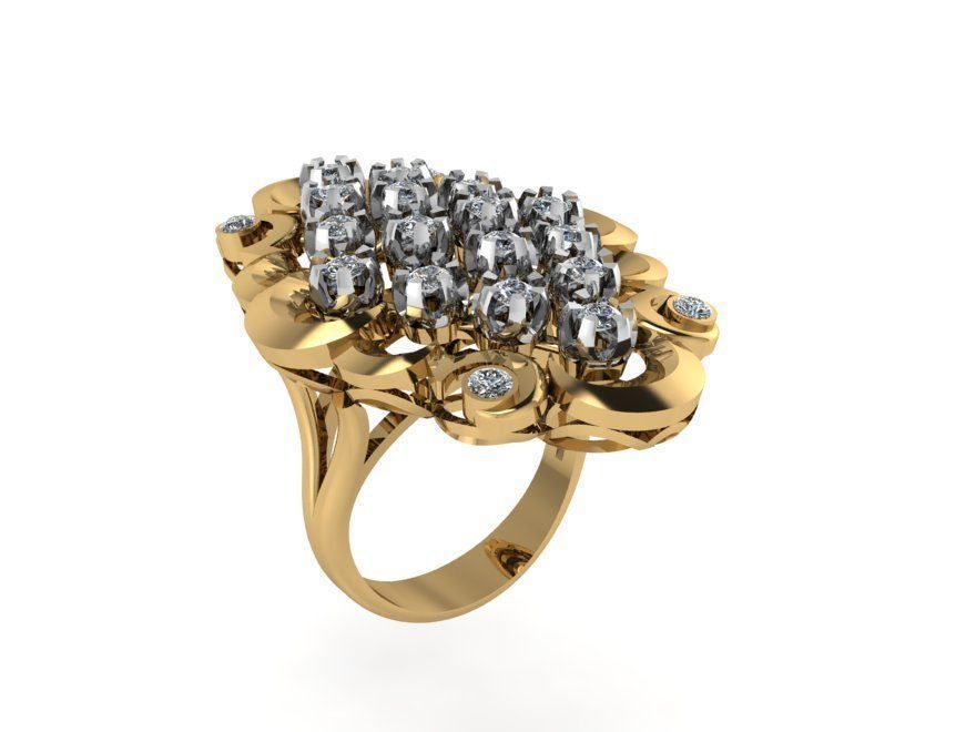 Half Bezel Setting Diamond collection 2439 3D print model 3D print model_5